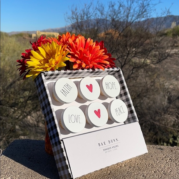 NEW Rae Dunn Love, Faith, Hope & Peace ❤️ Drawer Knobs Set of 6 - Picture 4 of 7